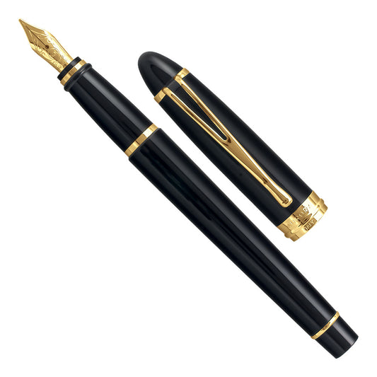 Aurora Ipsilon Deluxe Fountain Pen Black Gold Trim