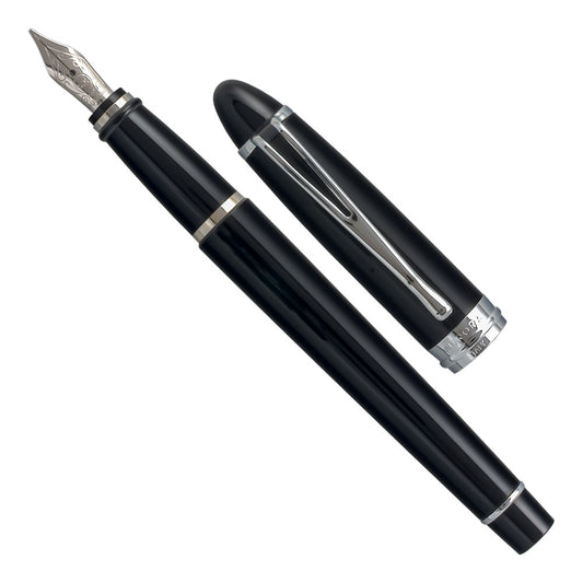 Aurora Ipsilon Deluxe Fountain Pen Black Chrome Trim