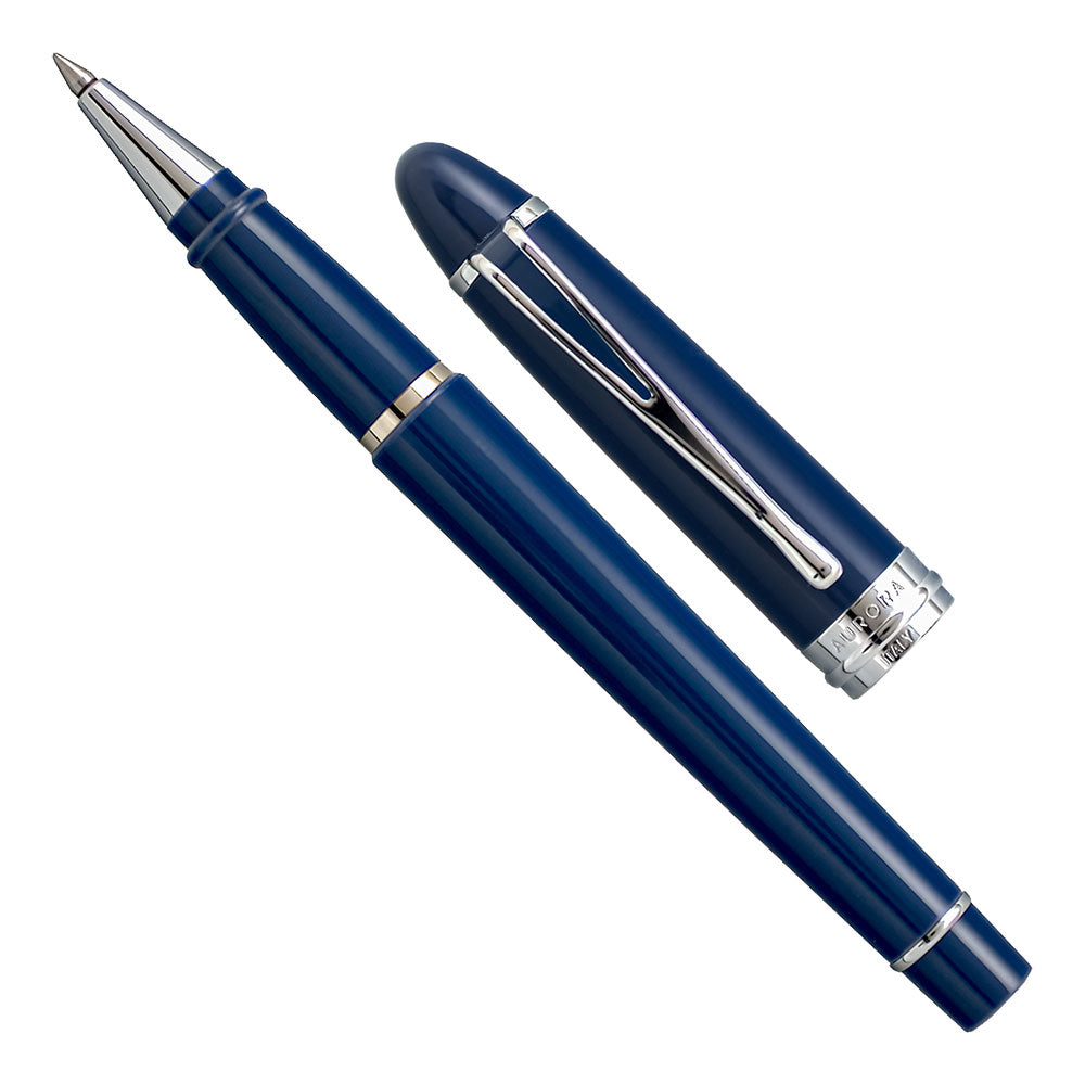 Aurora Ipsilon Deluxe Rollerball Blue Chrome Trim