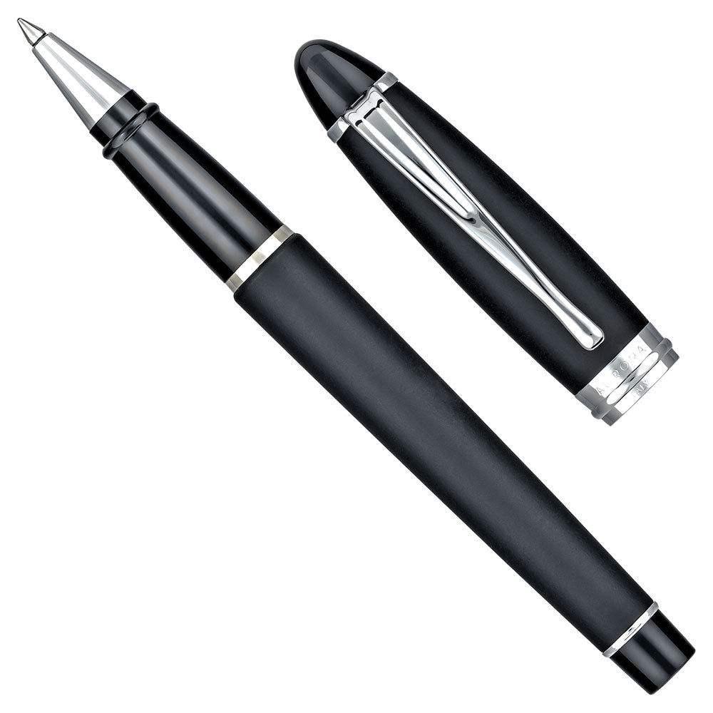 Aurora Ipsilon Satin Rollerball Black Chrome Trim