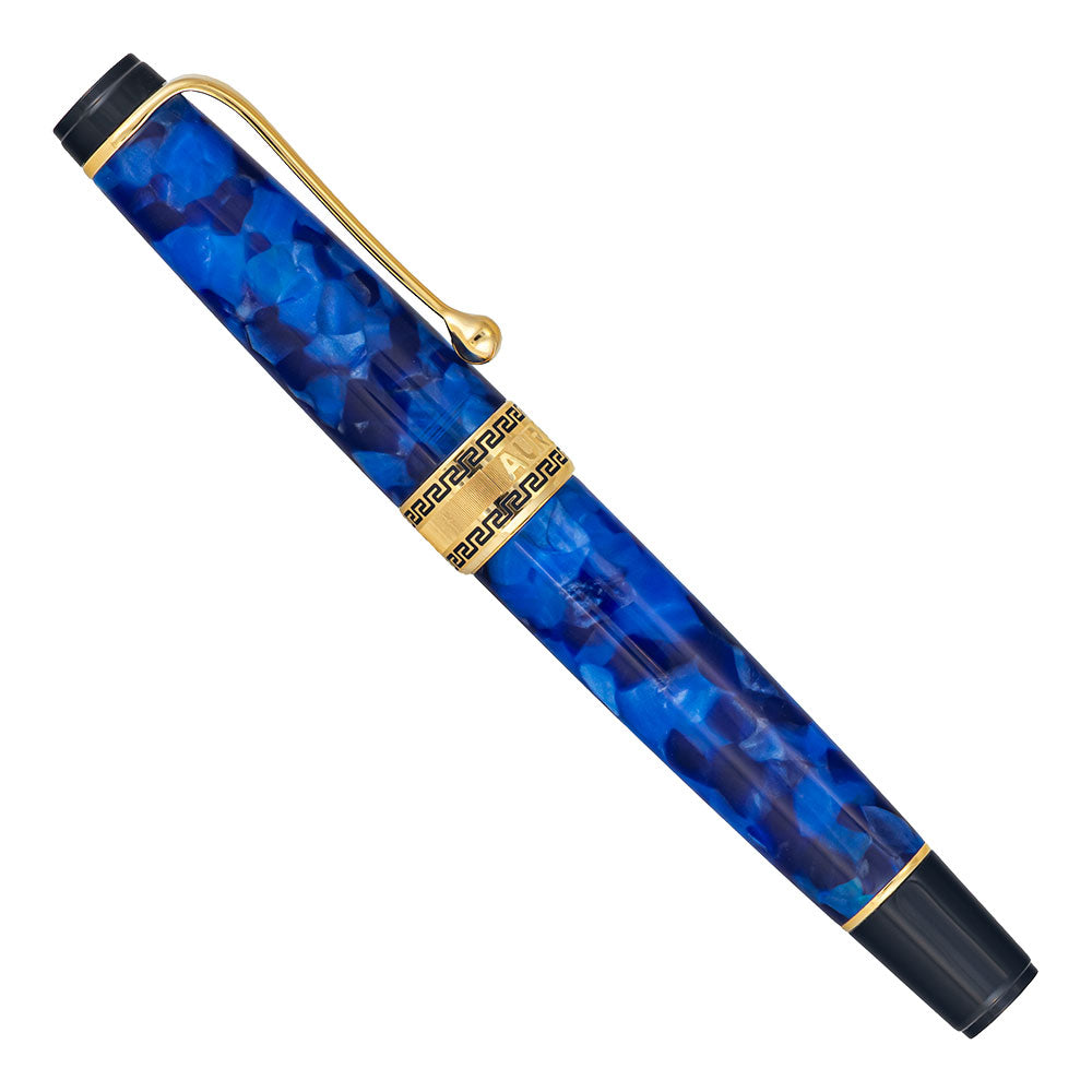 Aurora Optima Rollerball Blue Gold Trim