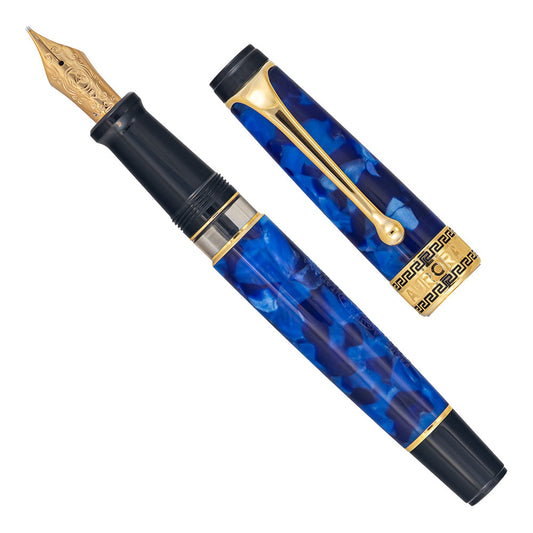 Aurora Optima Blue Gold Trim Fountain Pen