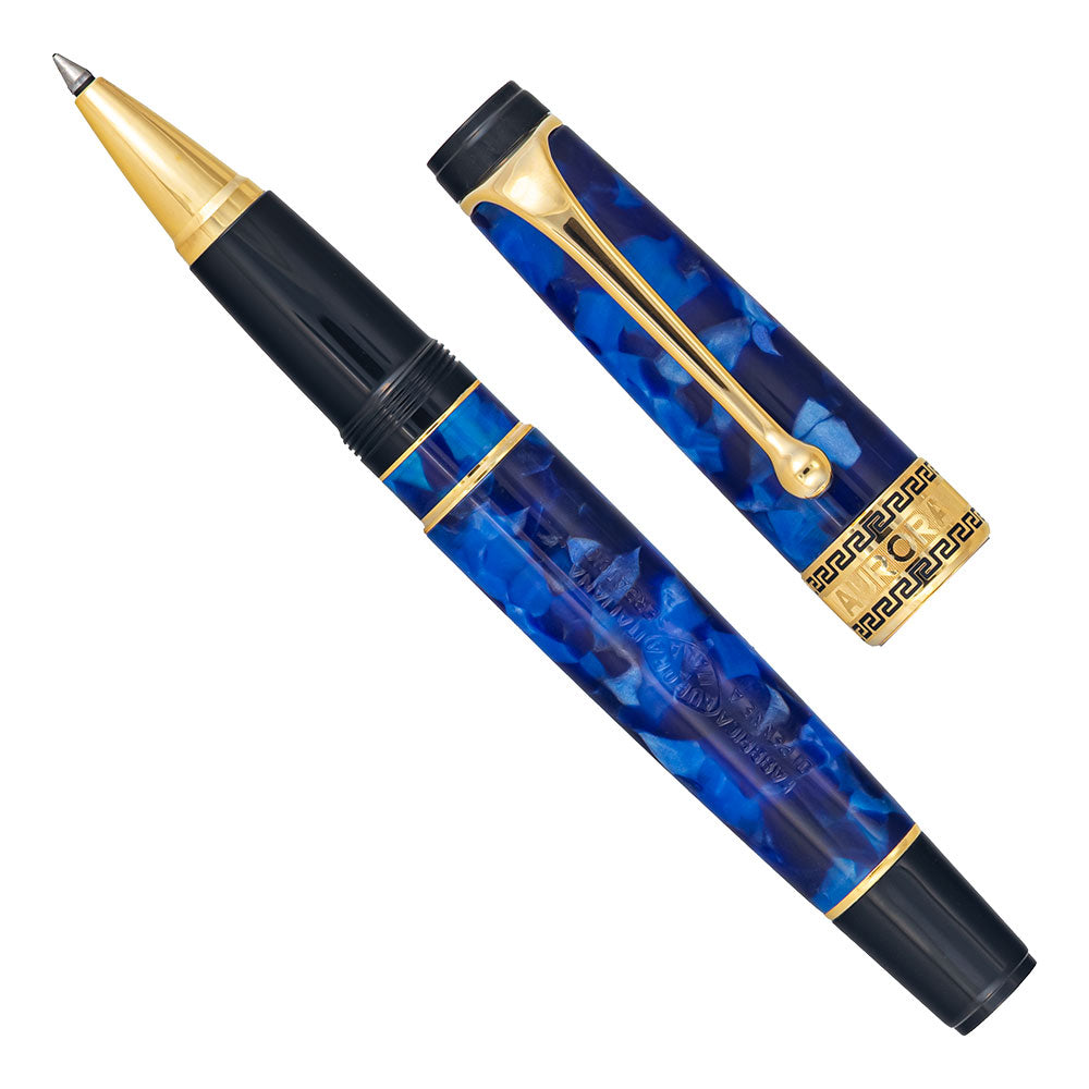Aurora Optima Rollerball Blue Gold Trim