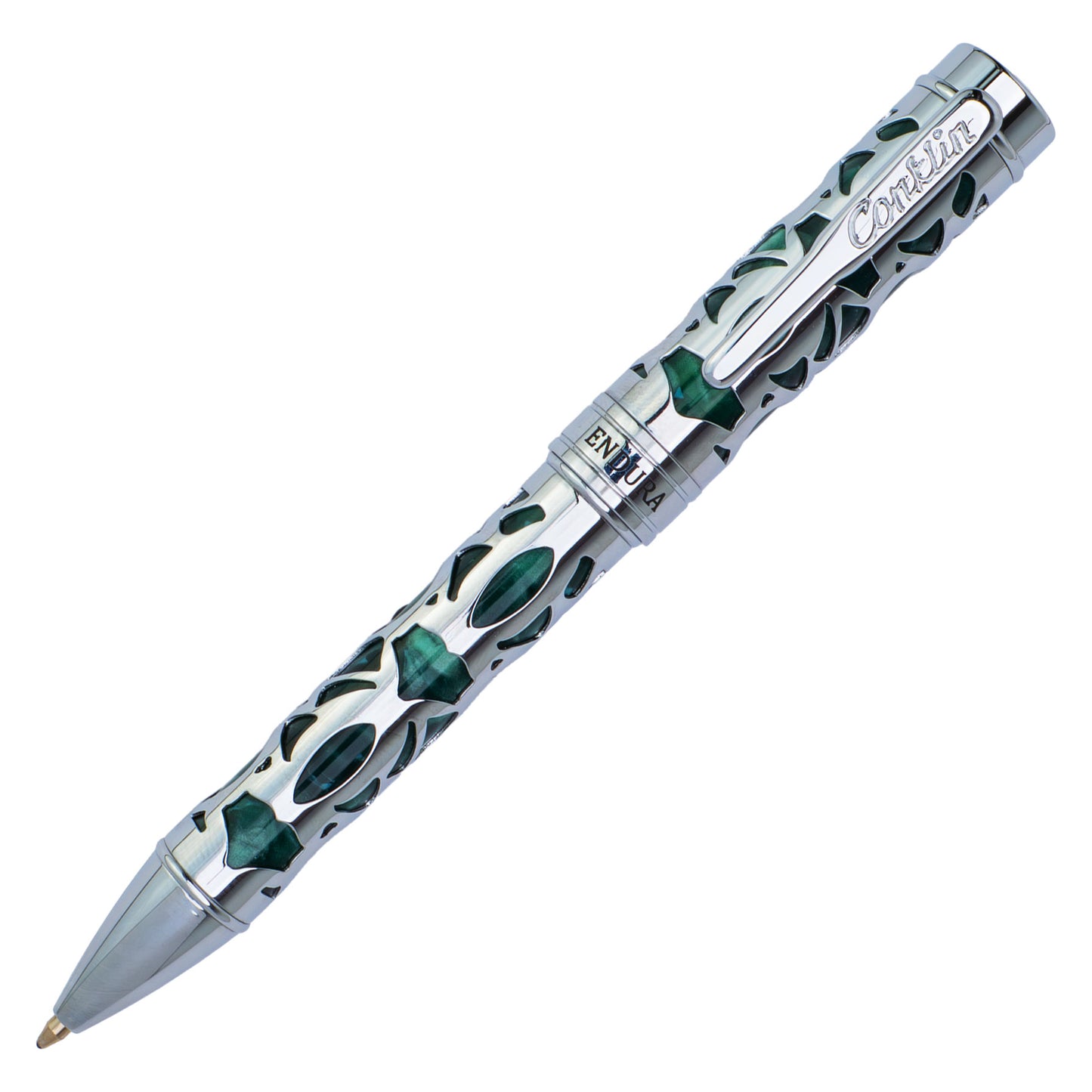 Conklin Endura Deco Crest Ballpoint Green & Chrome