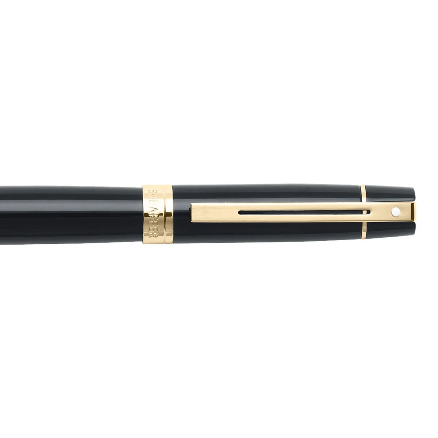 Sheaffer 300 Black Gold Trim Fountain Pen Medium Nib