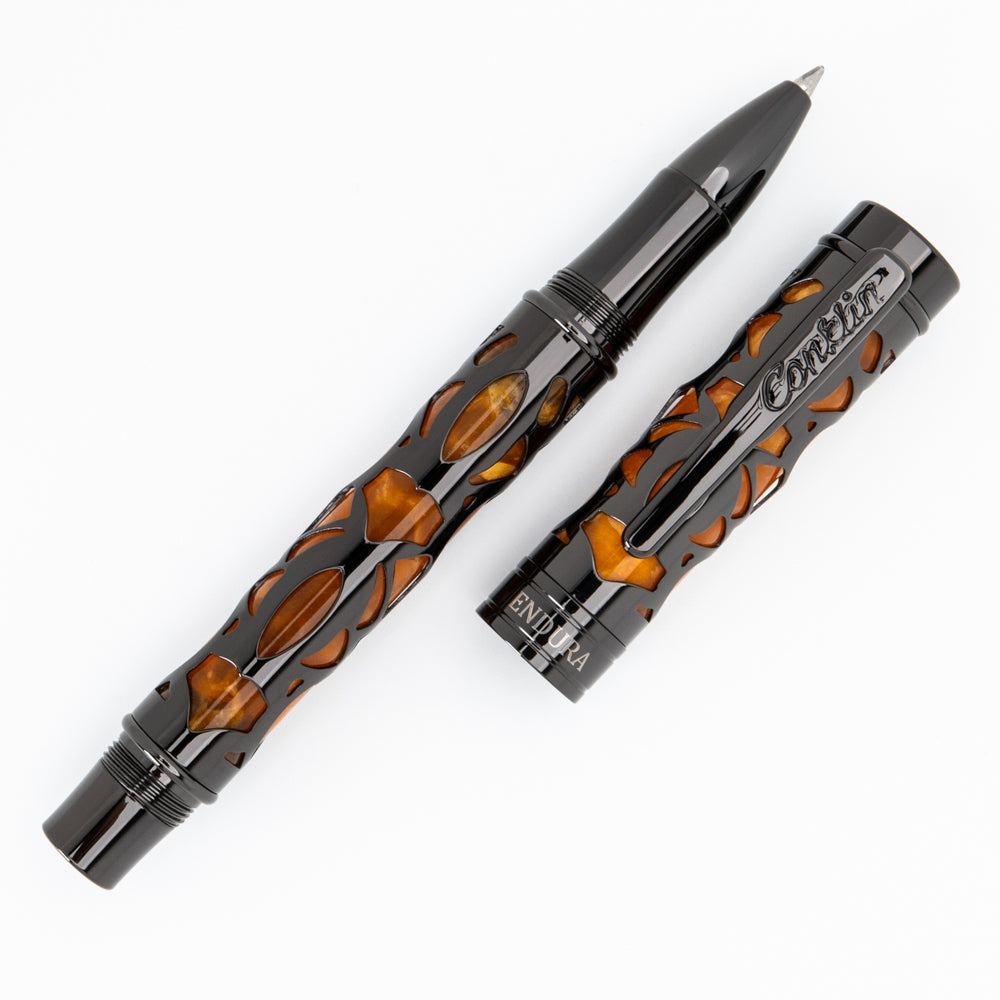 Conklin Endura Deco Crest Rollerball Orange & Gunmetal