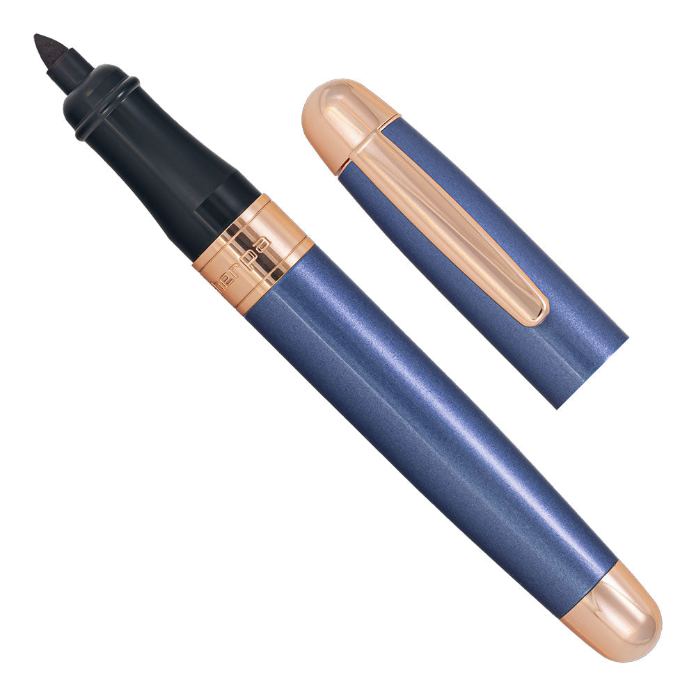 Sherpa Pen Cover Contemporary Sapphire Shimmer Rose Gold Trim