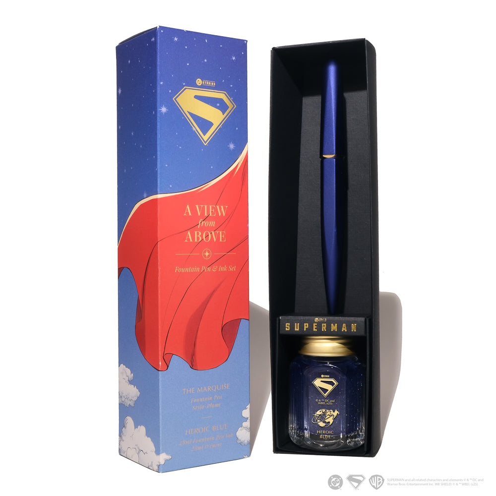 Ferris Wheel Press Marquise Superman Edition A View from Above Fountain Pen + 28ml Ink Set