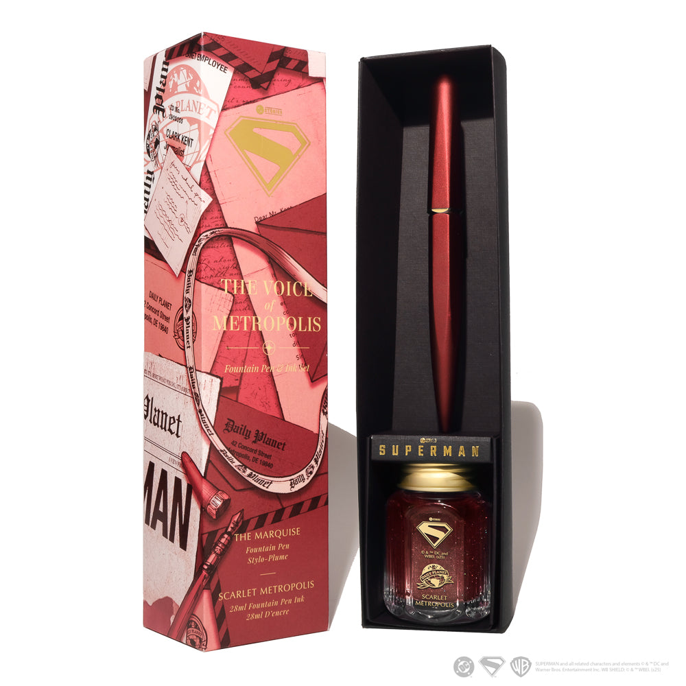 Ferris Wheel Press Marquise Superman Edition The Voice of Metropolis Fountain Pen + 28ml Ink Set