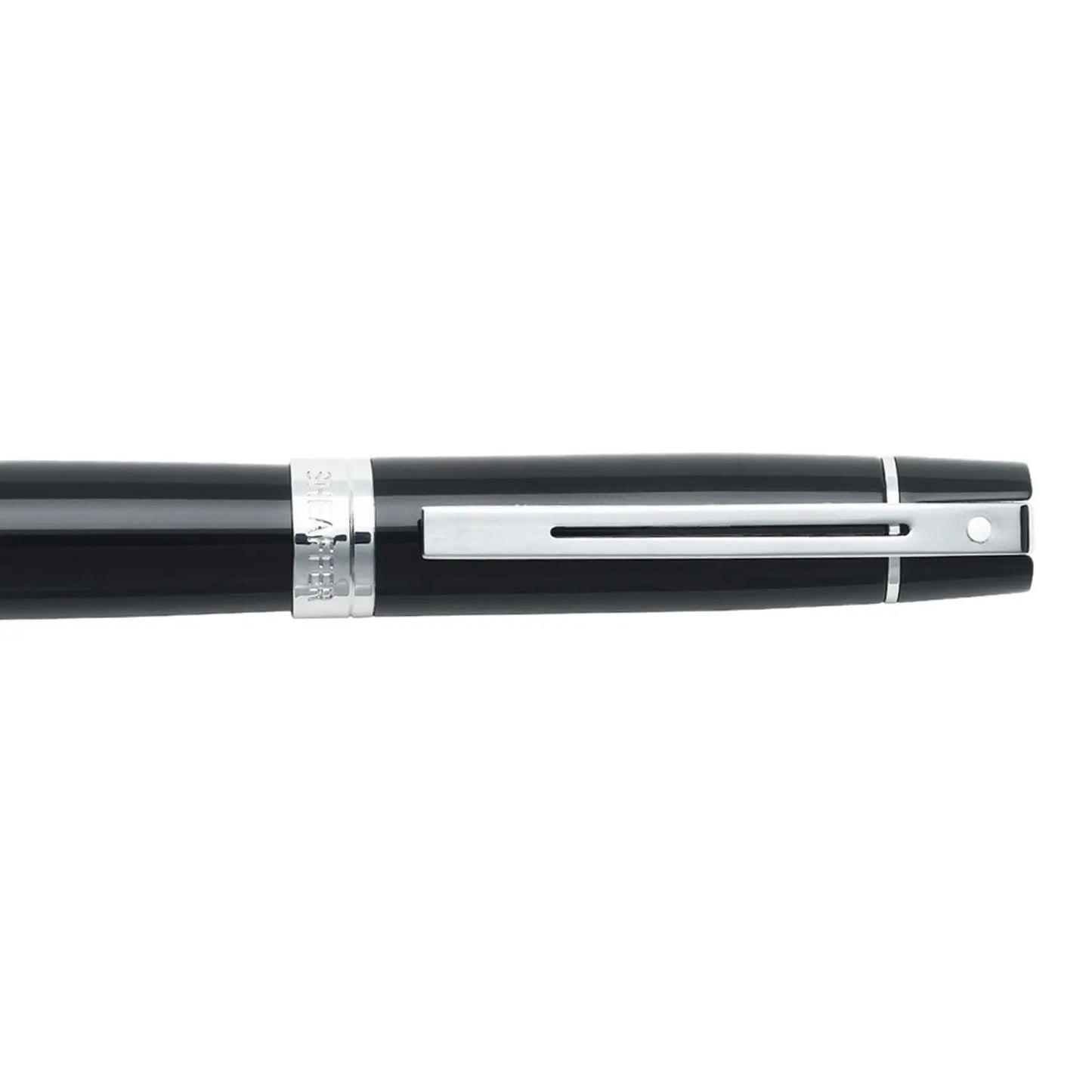 Sheaffer 300 Black Chrome Trim Fountain Pen Medium Nib