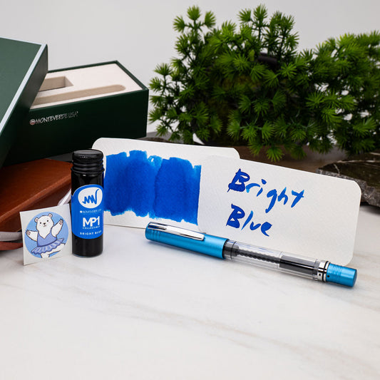 Monteverde MP1 Set Bright Blue Fountain Pen + 15ml Ink