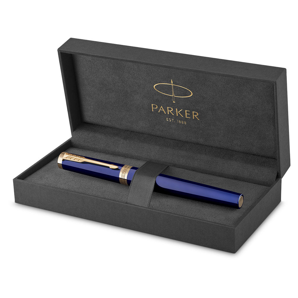 Parker Ingenuity Blue Gold Trim Fountain Pen