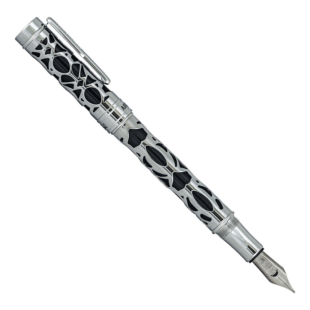 Conklin Endura Deco Crest Fountain Pen Black & Chrome