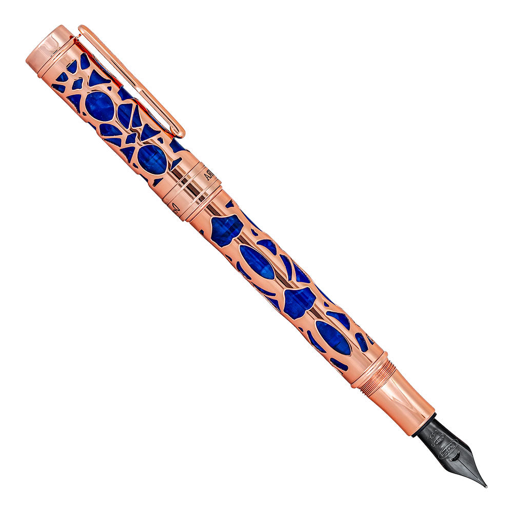 Conklin Endura Deco Crest Fountain Pen Blue & Rose Gold