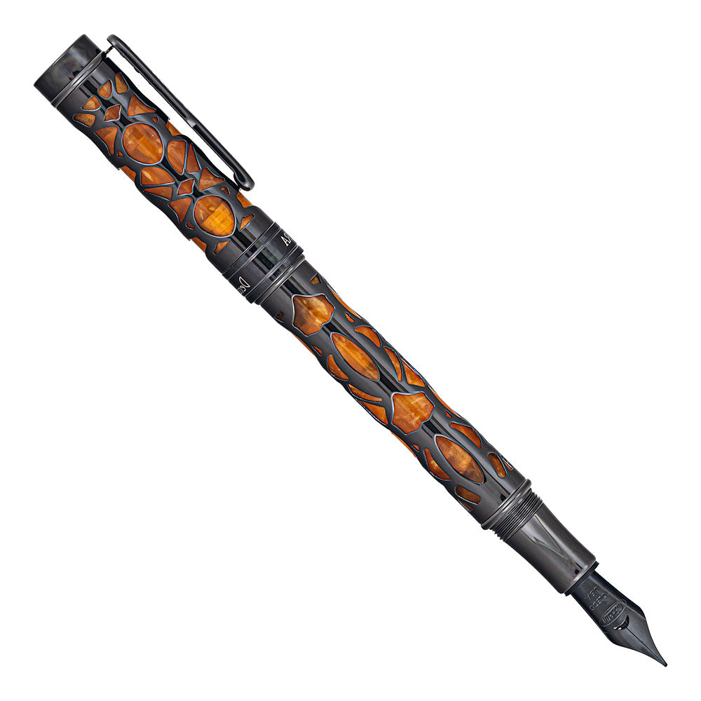 Conklin Endura Deco Crest Fountain Pen Orange & Gunmetal