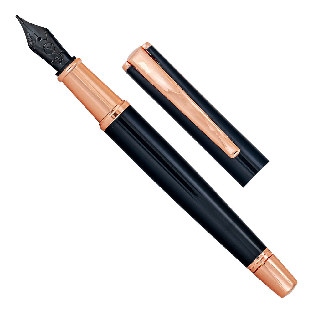 Monteverde Impressa Black and Rose Gold Fountain Pen