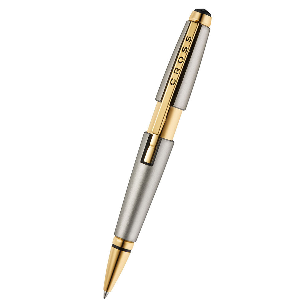 Cross Edge Rollerball Titanium Gold PVD Trim