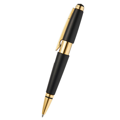 Cross Edge Rollerball Matte Black Gold PVD Trim