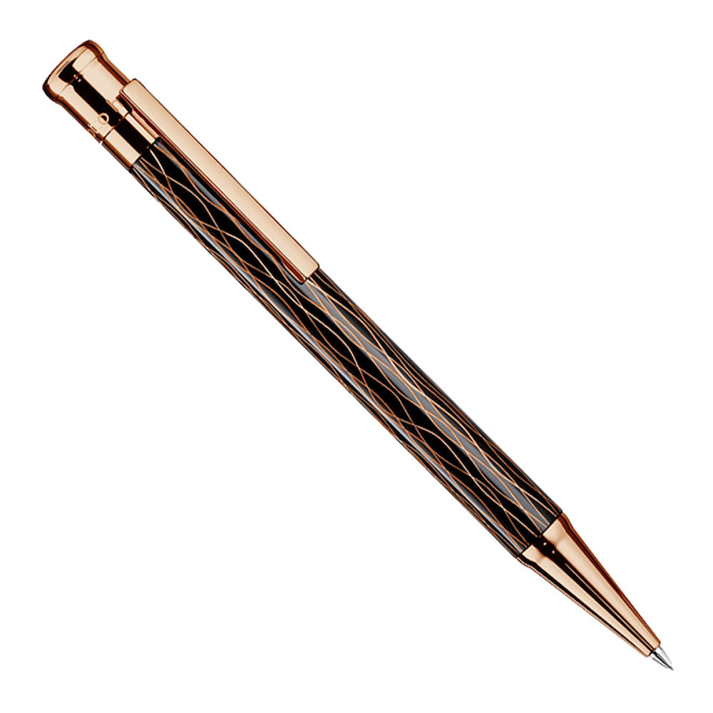 Otto Hutt Design 04 Ballpoint Black Wave Rose Gold