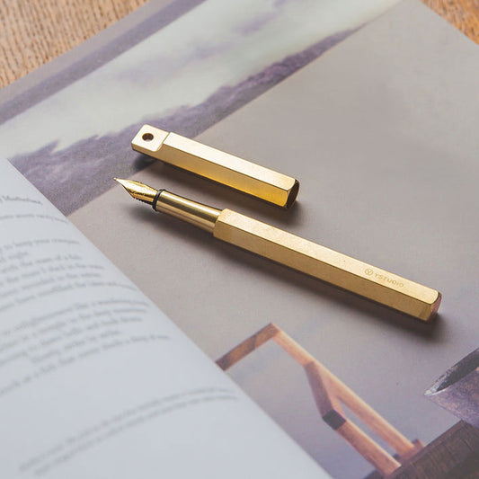 YSTUDIO Classic Revolve Portable Brass Fountain Pen