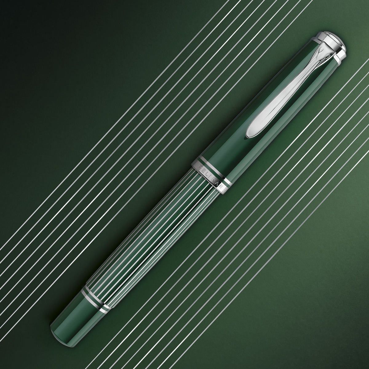 Pelikan M815 Metal Striped Green Fountain Pen