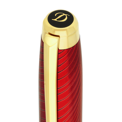 ST Dupont Line D Horse Mane Red + Gold Fountain Pen