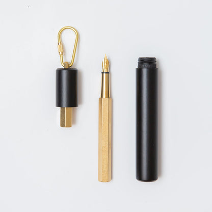 YSTUDIO Classic Revolve Portable Brass Fountain Pen