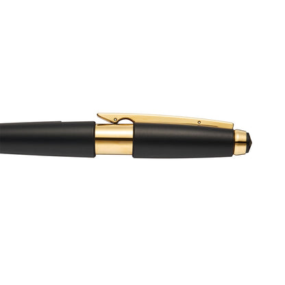 Cross Edge Rollerball Matte Black Gold PVD Trim