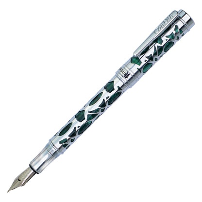 Conklin Endura Deco Crest Fountain Pen Green & Chrome