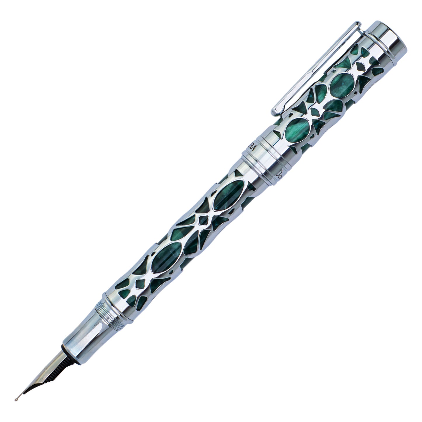 Conklin Endura Deco Crest Fountain Pen Green & Chrome
