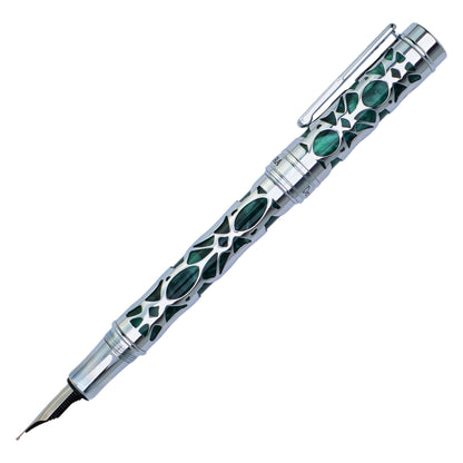 Conklin Endura Deco Crest Fountain Pen Green & Chrome
