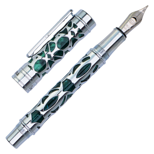 Conklin Endura Deco Crest Fountain Pen Green & Chrome