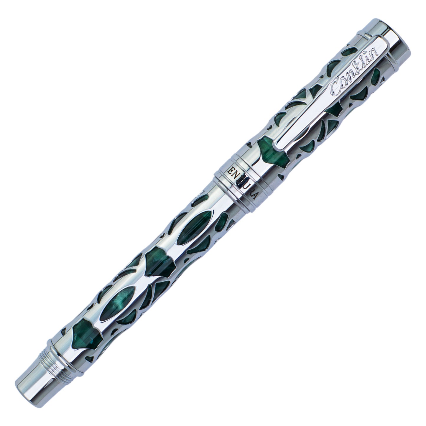 Conklin Endura Deco Crest Rollerball Green & Chrome