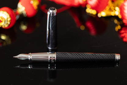 ST Dupont Line D Horse Mane Black + Palladium Fountain Pen