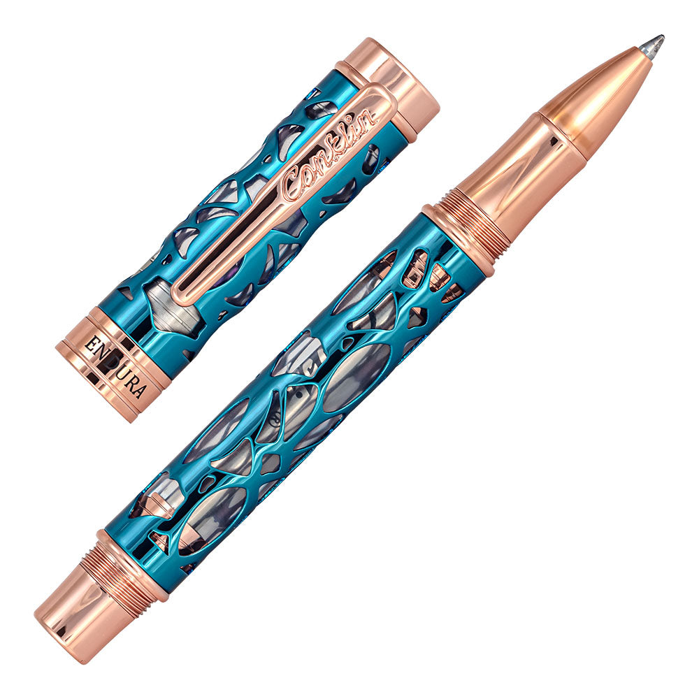 Conklin Endura Deco Crest Rollerball Demo & Blue