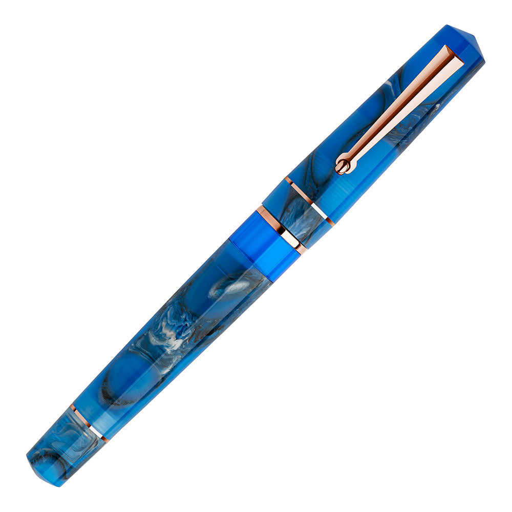 Delta Duna Oasis Blue Rose Gold Trim Fountain Pen