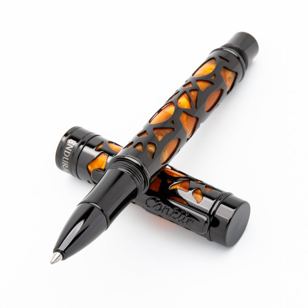 Conklin Endura Deco Crest Rollerball Orange & Gunmetal