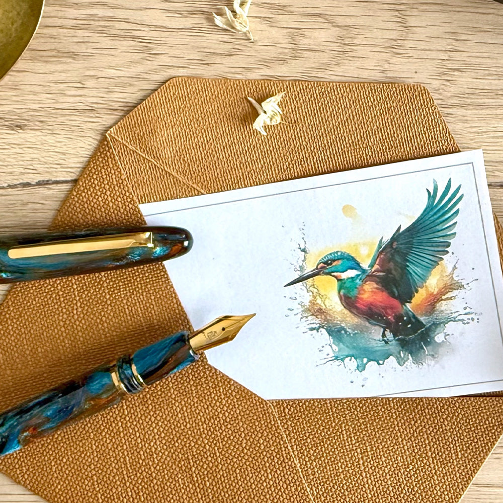 Esterbrook x BUNGU Box Kachofugetsu Estie Kingfisher Fountain Pen