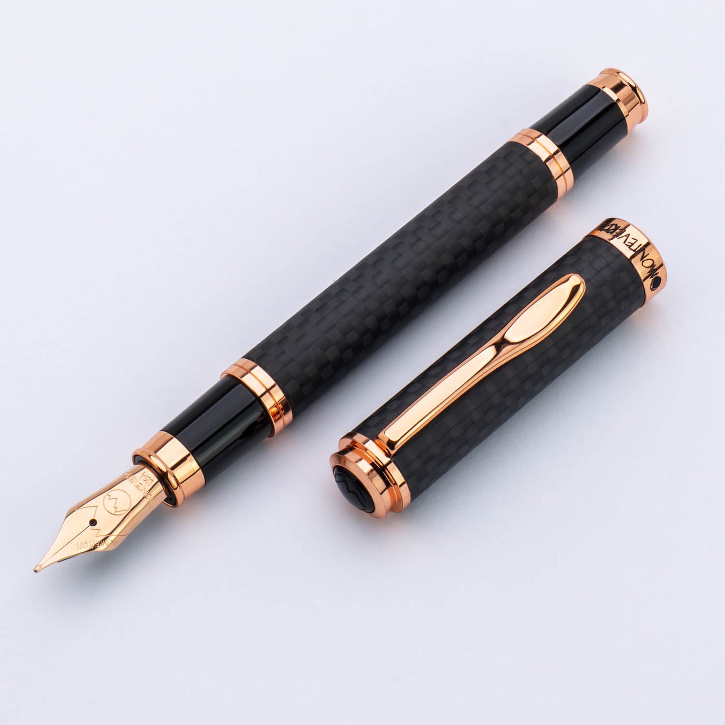 Monteverde Innova Fountain Pen Matte Carbon &  Rosegold