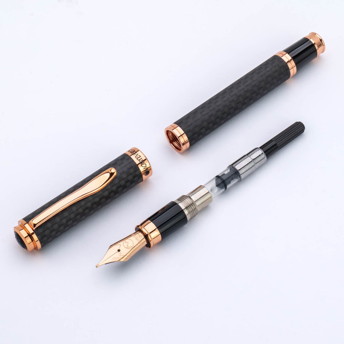 Monteverde Innova Fountain Pen Matte Carbon &  Rosegold