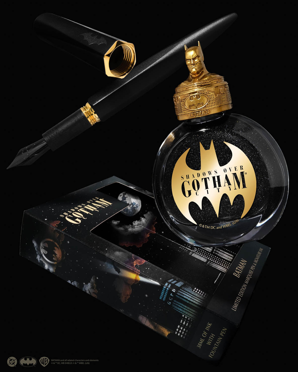 Ferris Wheel Press Limited Edition Marquise Batman Fountain Pen + 38ml Ink Set