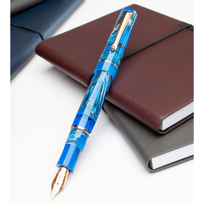 Delta Duna Oasis Blue Rose Gold Trim Fountain Pen