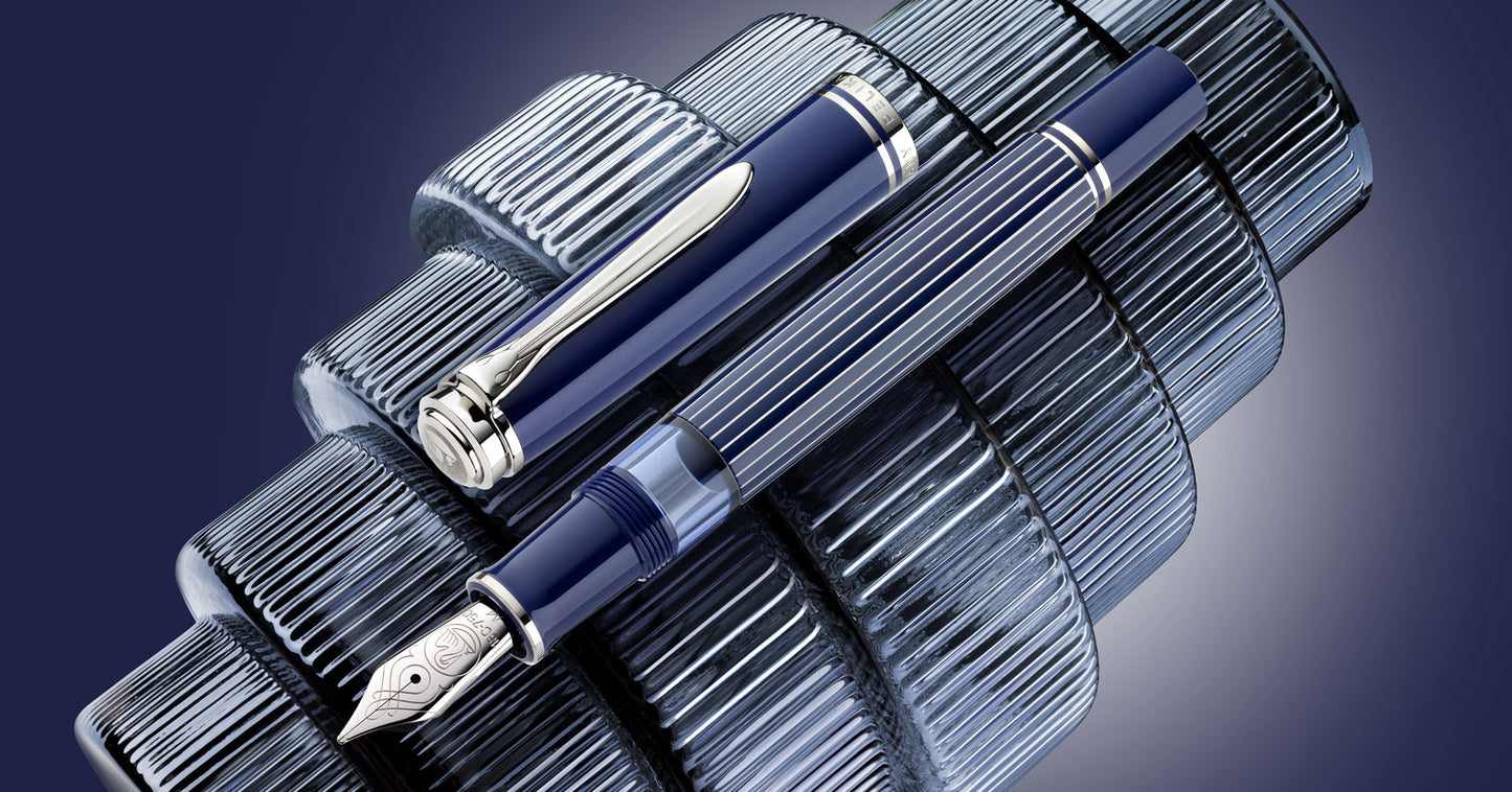 Pelikan M815 Metal Striped Blue Fountain Pen