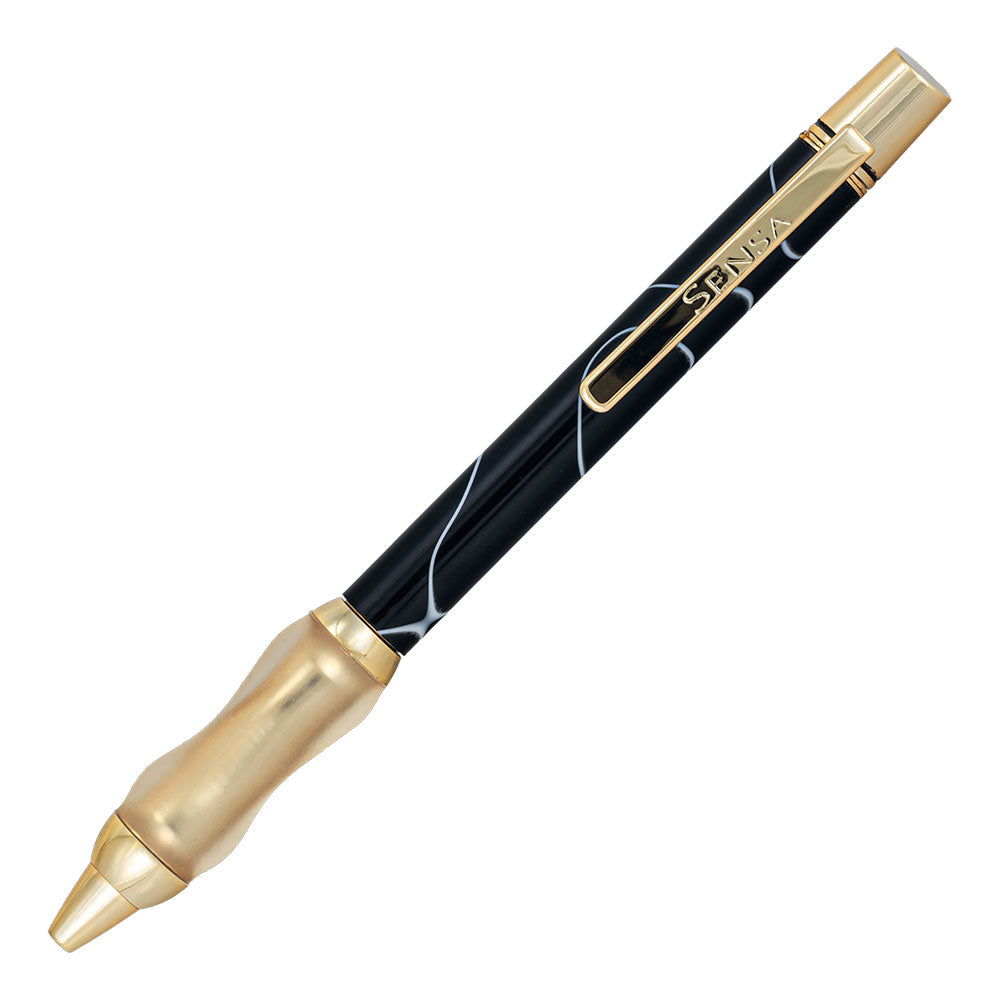 Sensa Metro Ballpoint Piano Black Swirl Gold Trim