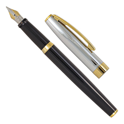 Sheaffer Sagaris Black with Chrome Cap Fountain Pen