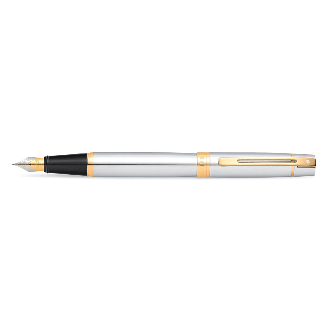 Sheaffer 300 Chrome Gold Trim Fountain Pen
