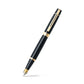 Sheaffer 300 Black Gold Trim Fountain Pen Medium Nib