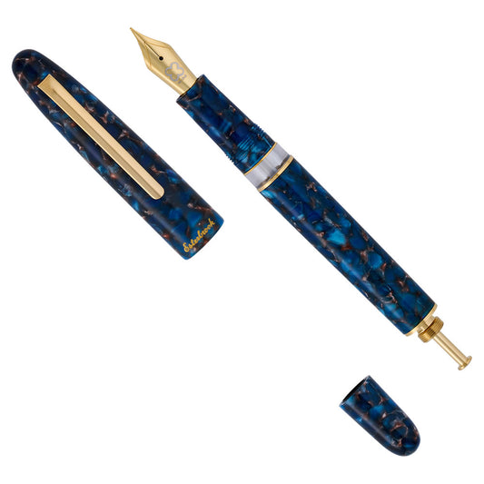 Esterbrook Estie Button Piston Fountain Pen Nouveau Bleu Gold Trim