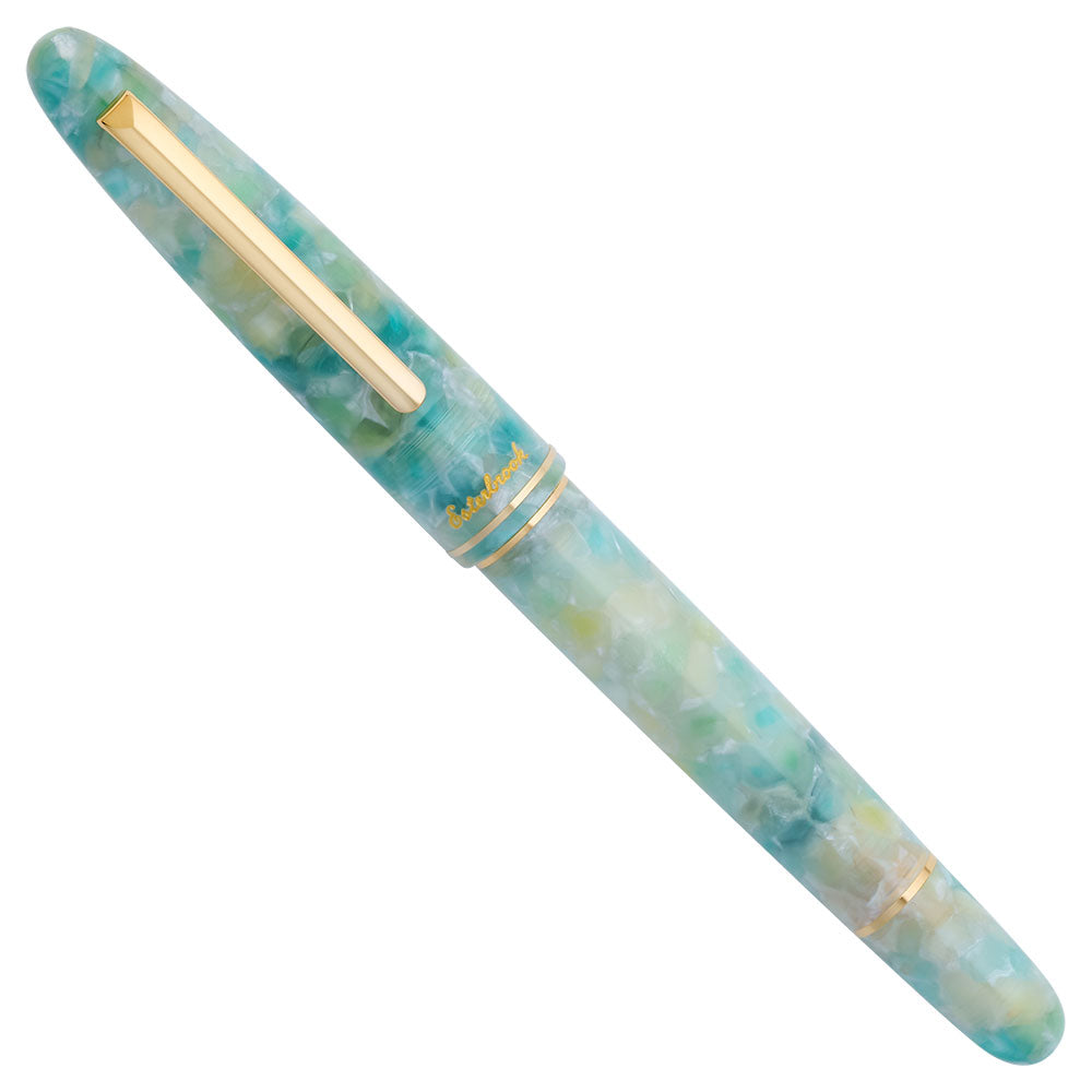 Esterbrook Estie Button Piston Fountain Pen Sea Glass Gold Trim