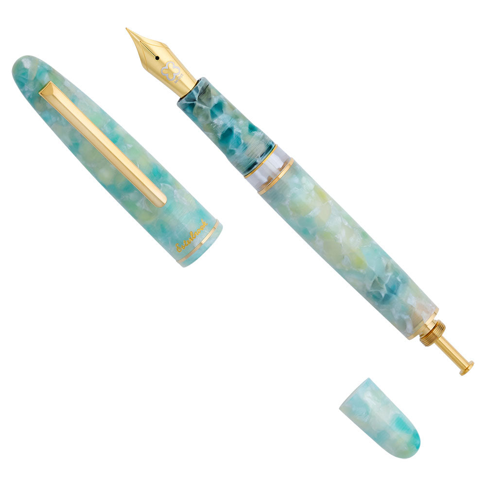 Esterbrook Estie Button Piston Fountain Pen Sea Glass Gold Trim